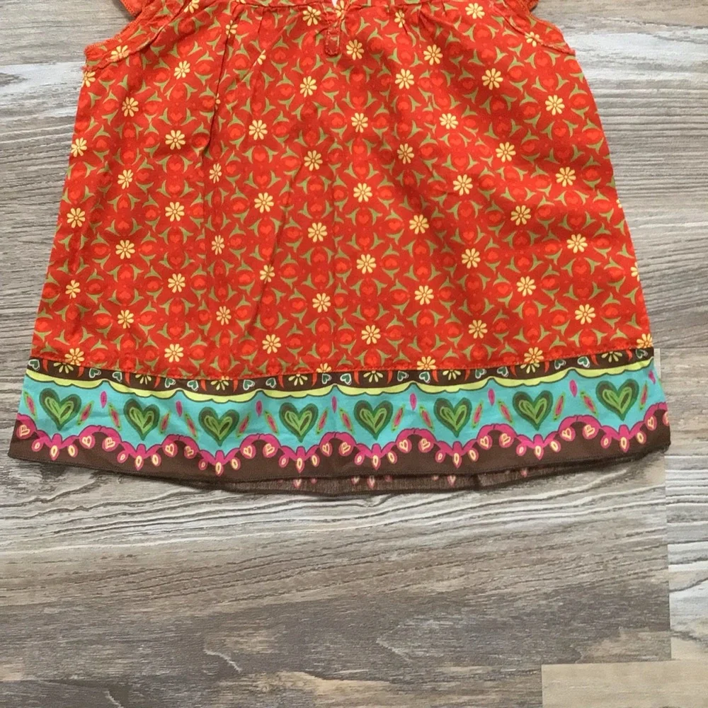 The Children’s Place Orange Floral Multicolor Cap Sleeve Casual Dress 3T